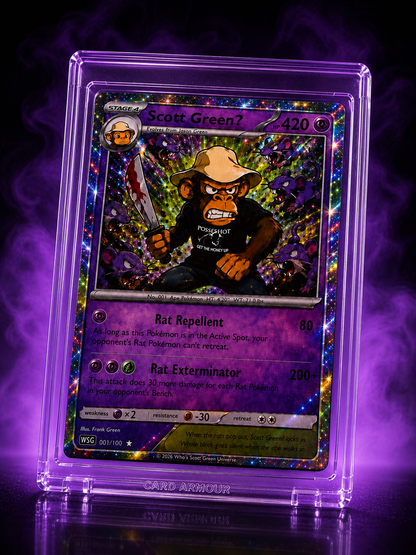 WSG "KILL ALL RATS" SCOTÉMON MOODMAT & CHASE CARD - WHO'S SCOTT GREEN???